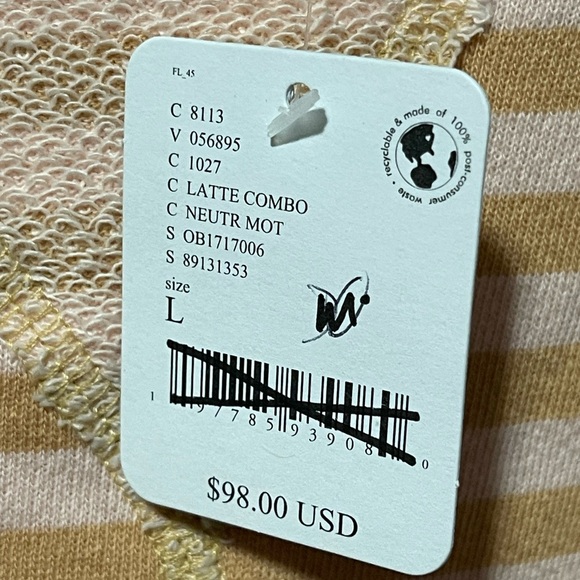 NWT- Free people size L striped sweatshirt - Picture 6 of 9